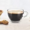Italian Design Clear Glass Tea Cup and Coffee Cup 190 ml with Handle,Warm Beverage Mugs, Cute Clear Set of 6 (Coffee Cap ..., 6)